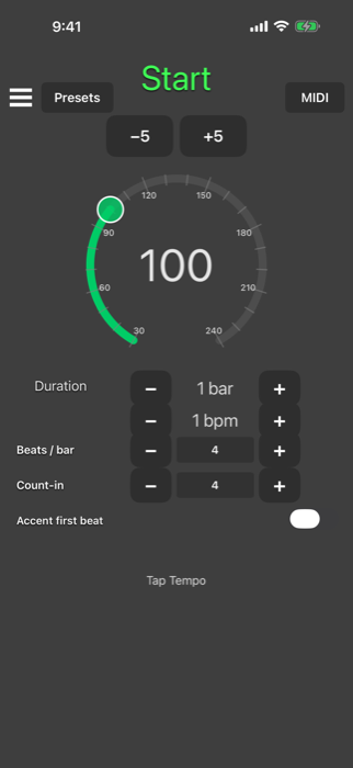 Metro Step main screen